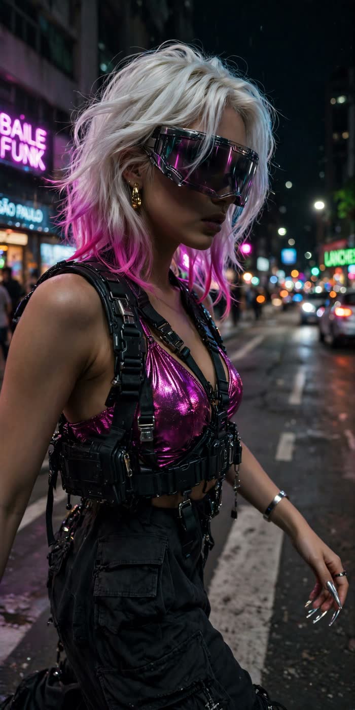 KUU crossing a downtown street at night