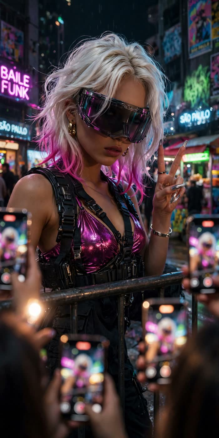 KUU with fans' phones raised around her